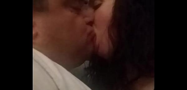  Kissing Goodnight...hot loving amateur couple passionately kissing